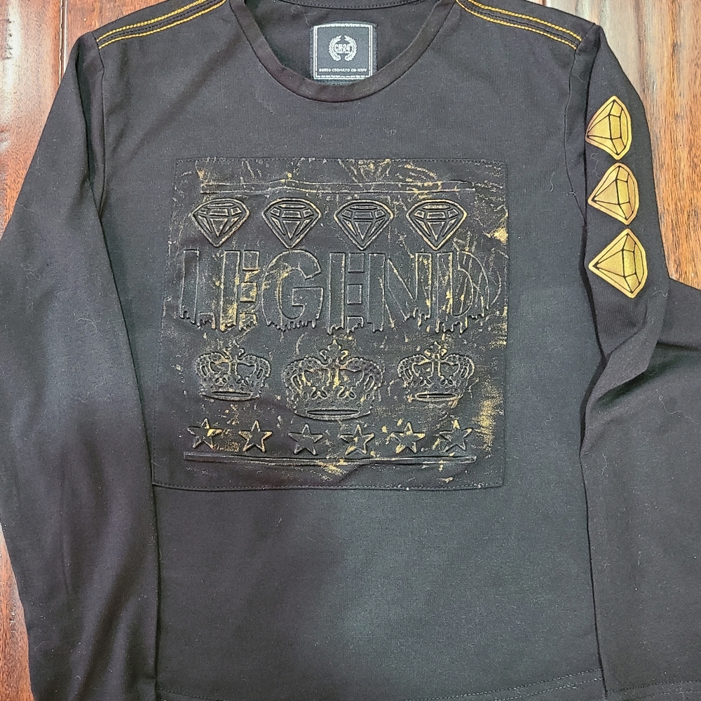CR-24 LEGEND Long Sleeve Black T-Shirt Size M 10-12